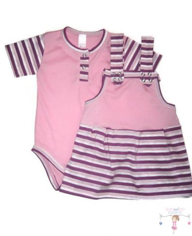 kislány ruha szettek, rövid kantáros szoknya, rózsaszín bodyval, kisbabáknak, termékkép.