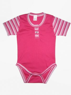 pink színű baba body, rövid ujjú fazon, termékkép.