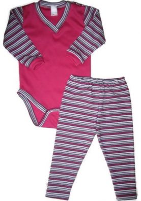 Baba body és leggings, 50-146, lányka szett, pink hosszú ujjú body, hozzá illő hosszú leggings nadrággal, termékkép.
