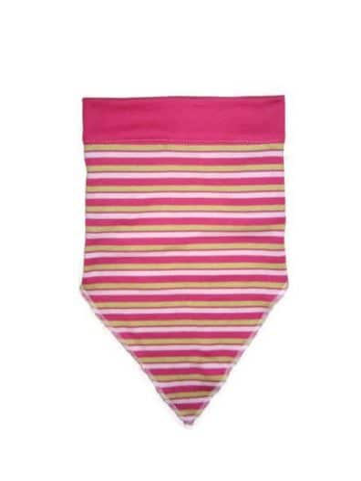 baba fejkendő, pink-kiwi-fehér csíkos, termékkép.