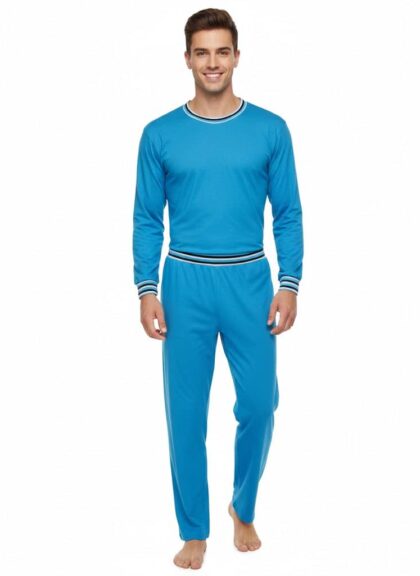 Férfi pamut pizsama szett, kép.