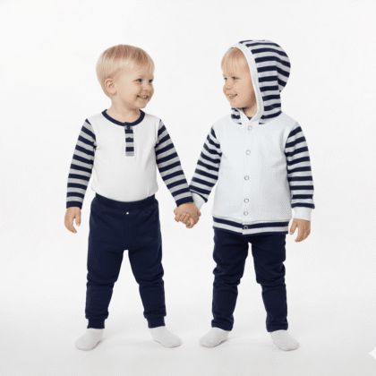 Kisfiú hosszú ujjú pamut szett, termék kép.