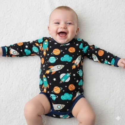 Baba body bolygó mintával pamut babaruha