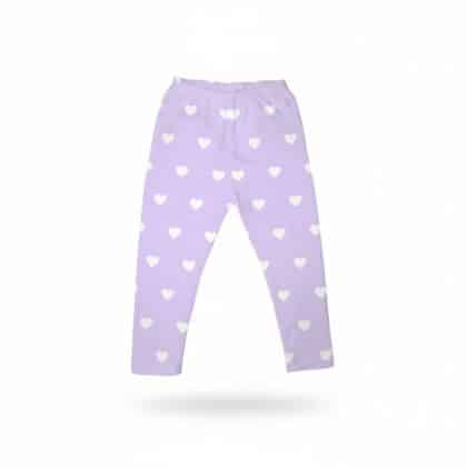 Baba leggings lila szíves mintával