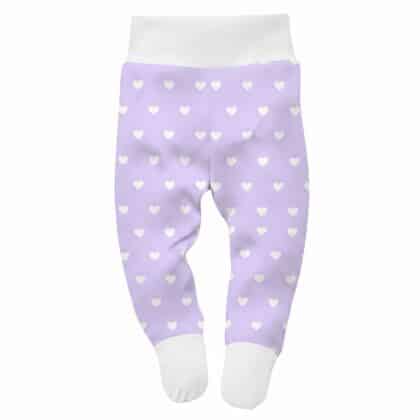 Baba nadrág lila szíves mintával
