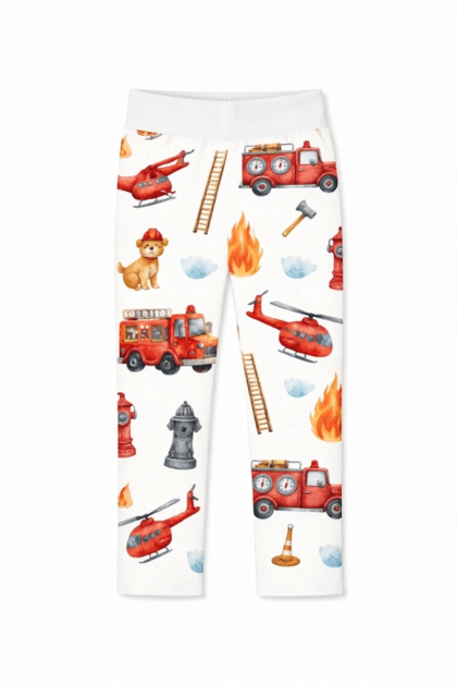 Baba nadrág tűzoltós, fehér gumis derékkal, egyenes szabás, puha és kényelmes viselet