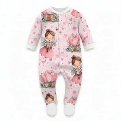 Baba rugdalózó rózsaszín angyalkás