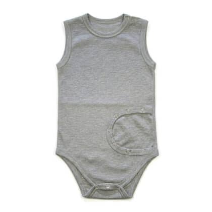 Fiú kamasz PEG body ujjatlan, szürke, PEG szondás, puha és kényelmes viselet speciális igényekhez