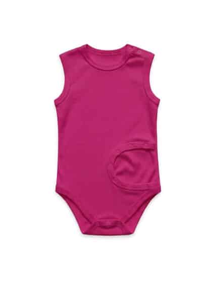 Speciális igényű tinilány pink ujjatlan PEG szonda body, kényelmes és puha viselet