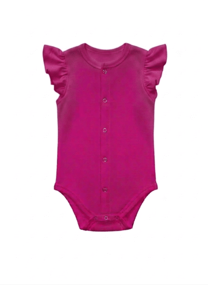 Gyerek body pink elegáns fodros ujjakörrel