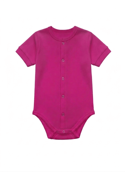 Gyerek body pink rövidujjú elöl patentos