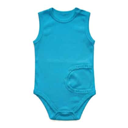 Peg body türkizkék ujjatlan magyar pamut